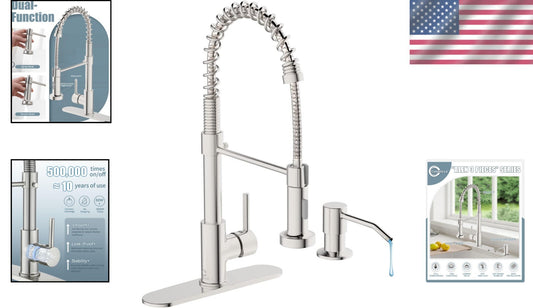 Premium Pull Down Kitchen Faucet & Soap Dispenser Set - Durable & Easy to Use