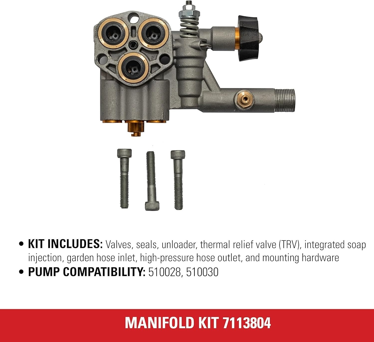 Durable OEM Cleaning Manifold with Valves for 510028 & 510030 Pressure Washers