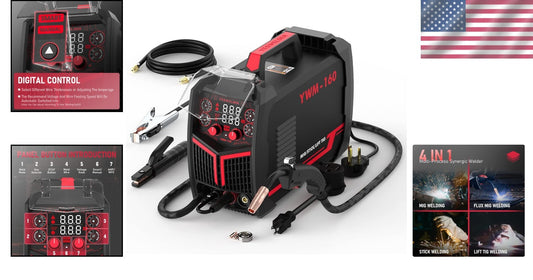 Portable 4-in-1 MIG Welder with Synergic Control & LED Display - 110V/220V