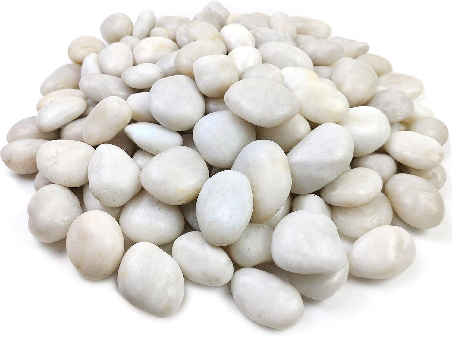 Elegant 20lbs White Pebbles - Ideal for Landscaping, Planters & Creative Decor