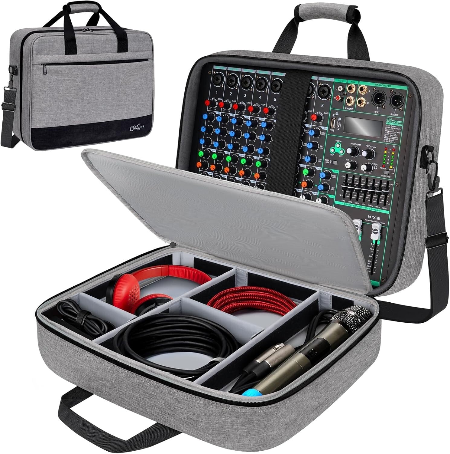 15.5" DJ Mixer Case - Padded, Spacious, Customizable Storage for Audio Gear