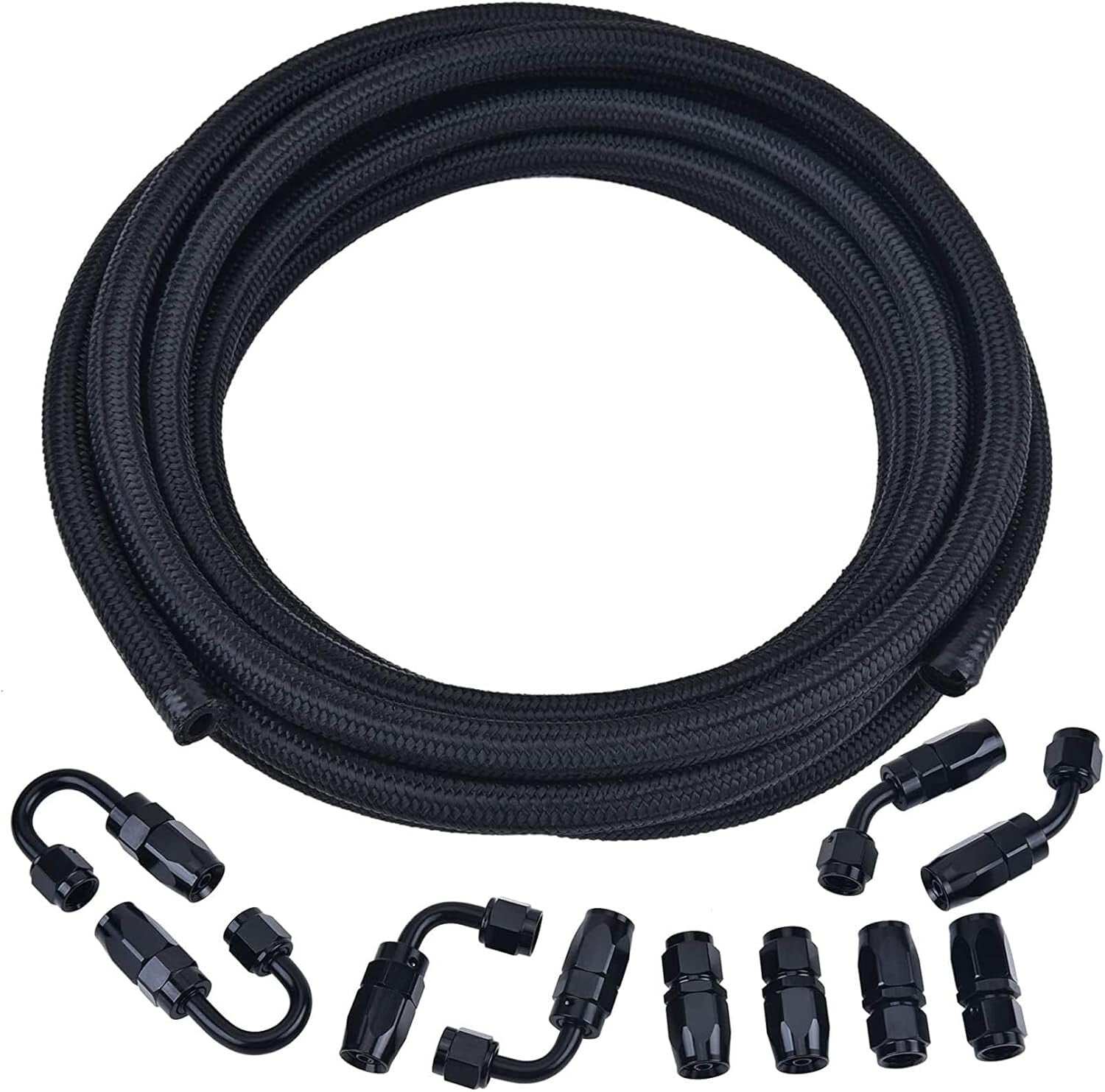 High-Performance 8AN Fuel Line Kit: 16FT Hose & Durable Fittings for All Fluids