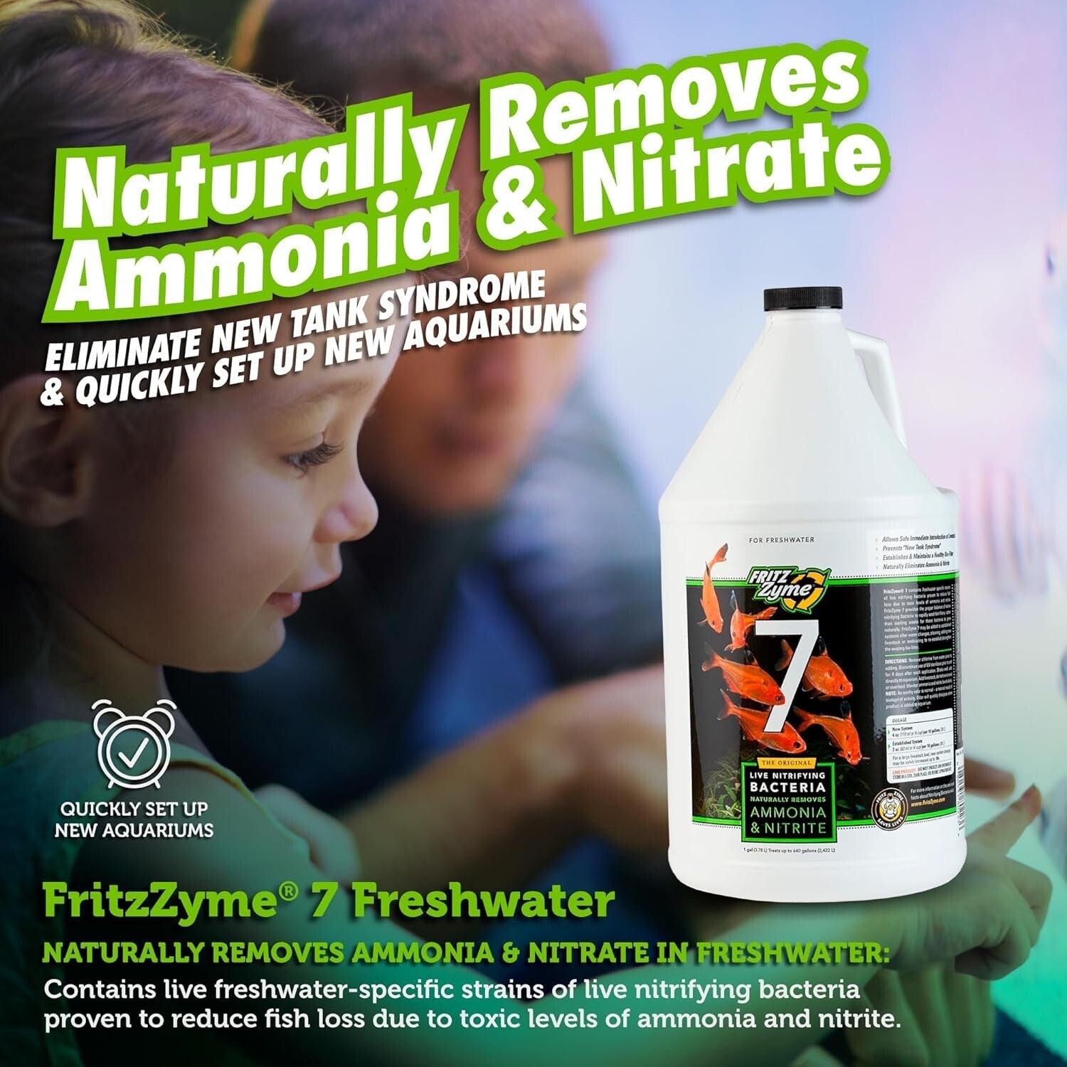 1 Gallon FritzZyme 7 Nitrifying Bacteria - Safe Ammonia & Nitrite Reduction