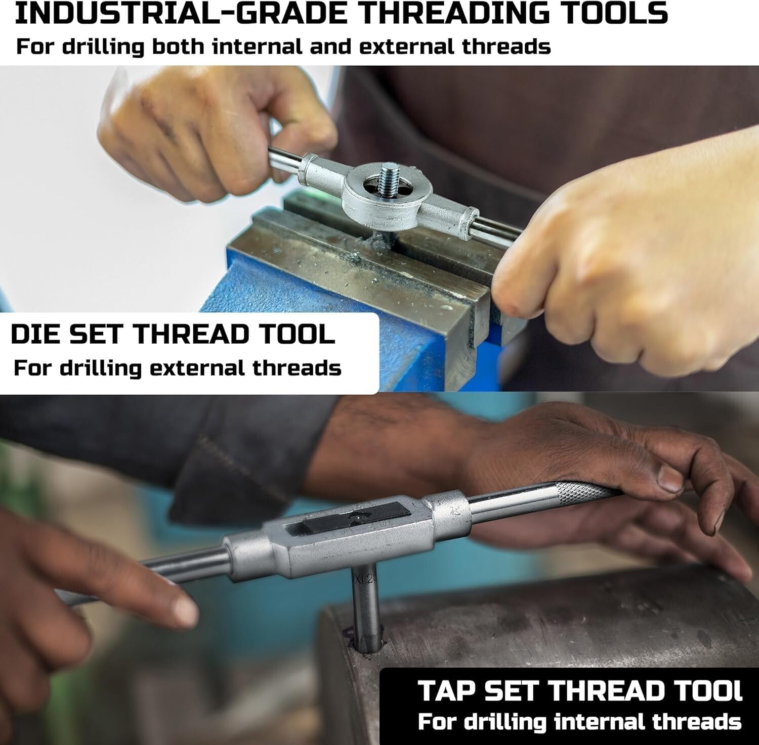 All-in-One 80 Piece Tap and Die Set for Internal & External Thread Repair