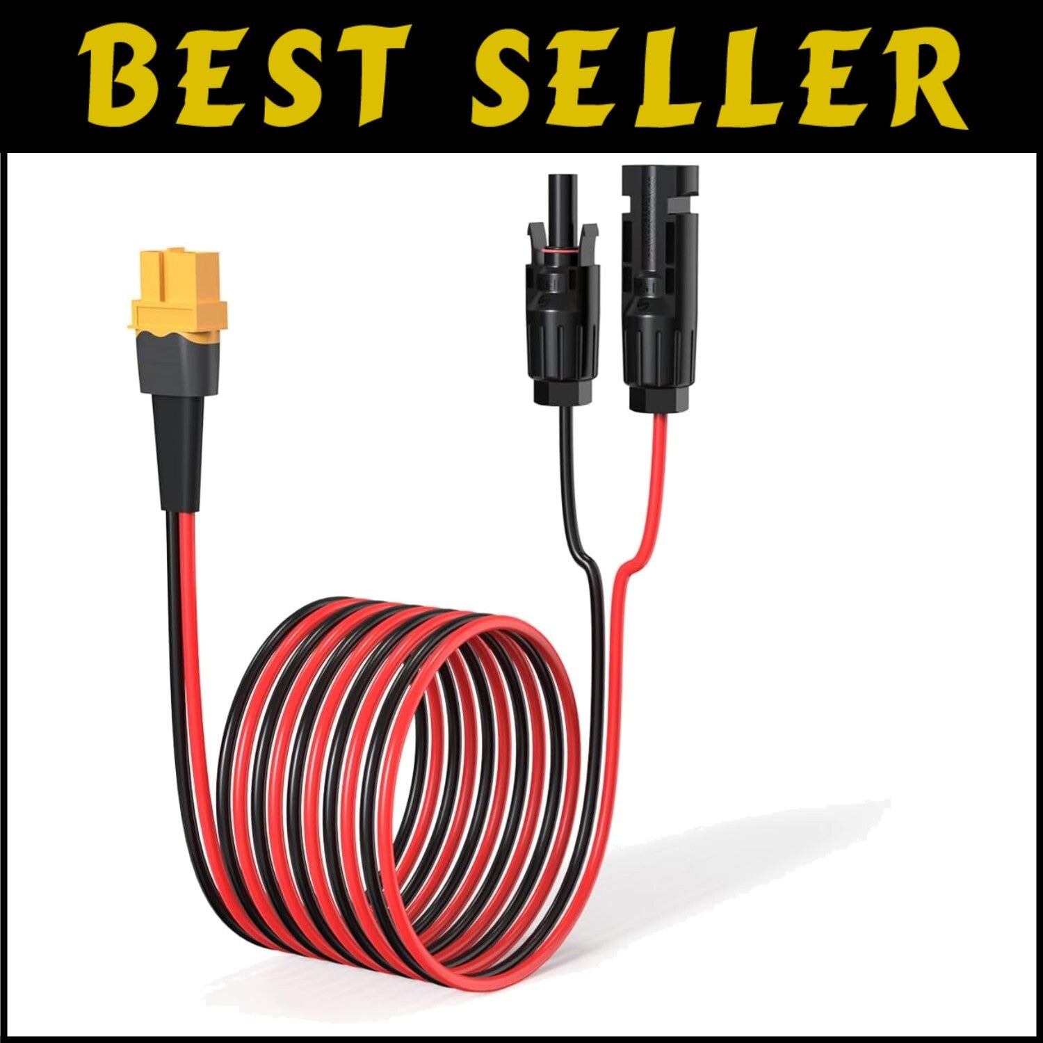 50FT XT60 Solar Extension Cable - Tinned Copper, Versatile for Power Stations