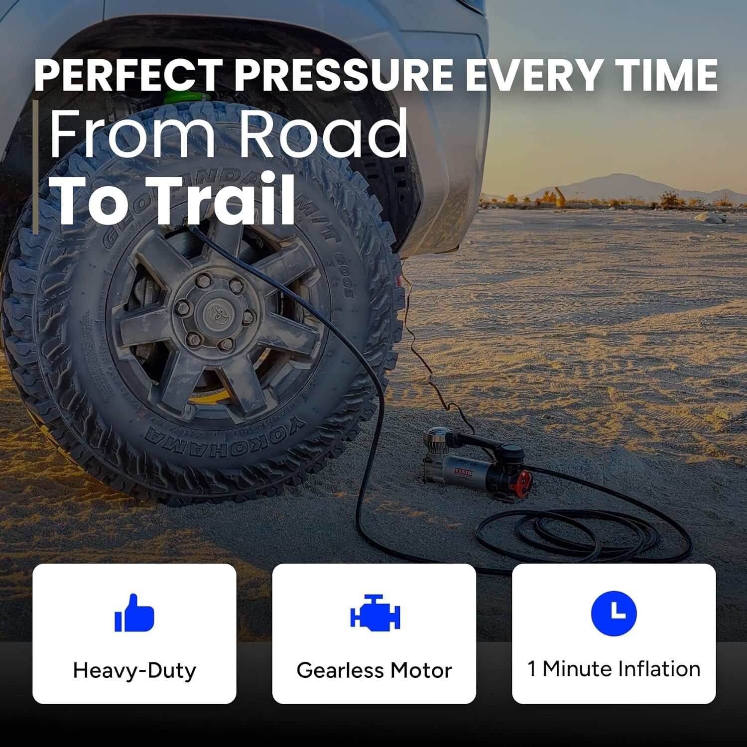 Automatic Shut-Off Portable Tire Inflator with Digital Gauge & Extension Hose