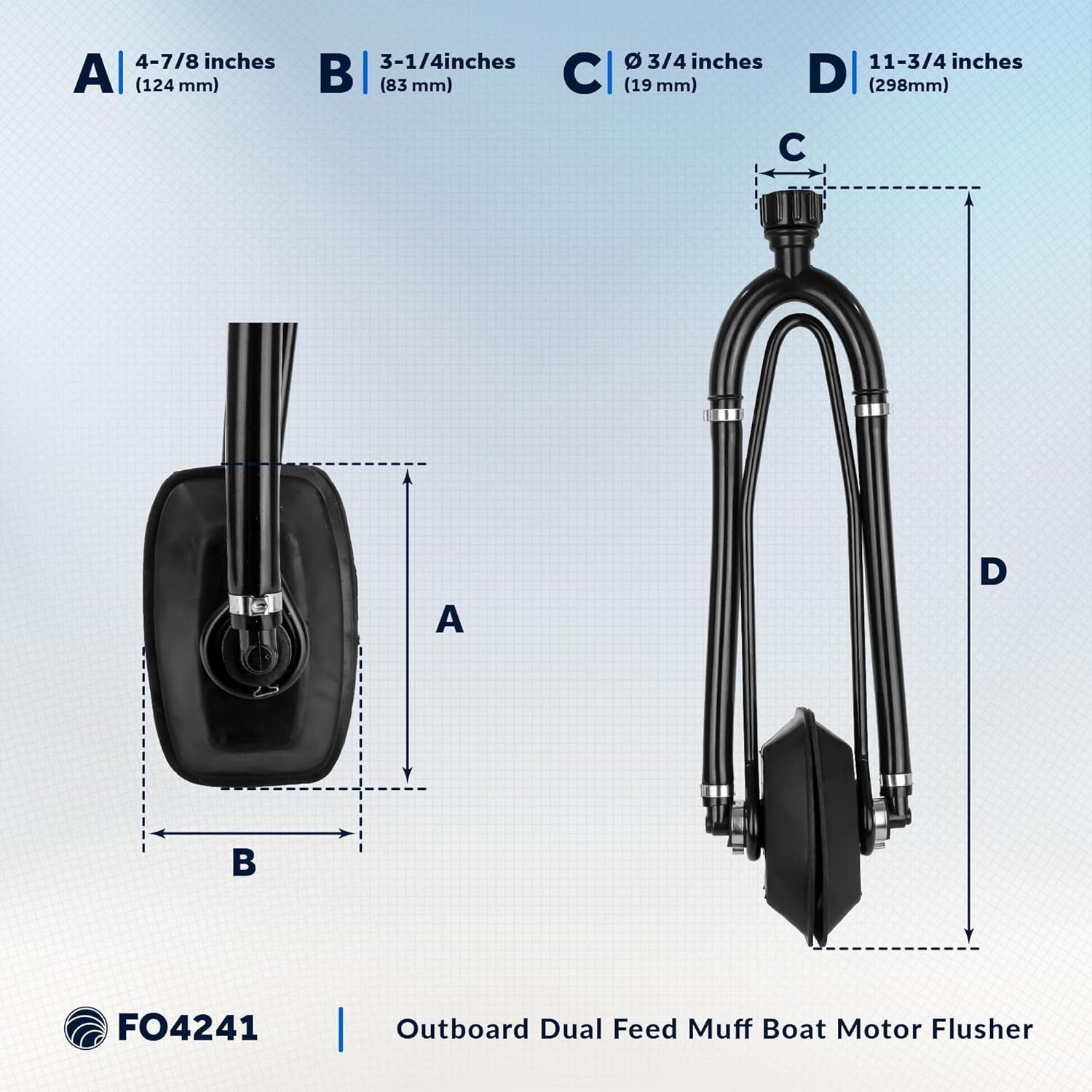 Premium Dual-Feed Outboard Motor Muffs with Quick Connect for Easy Flushing