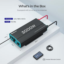 Load image into Gallery viewer, Portable 12V DC to 120V AC Power Inverter with Built-in USB and Multiple Outlets