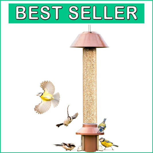 2.0 Squirrel Proof Wild Bird Feeder - 4lb Seed Capacity, Antique Copper Finish