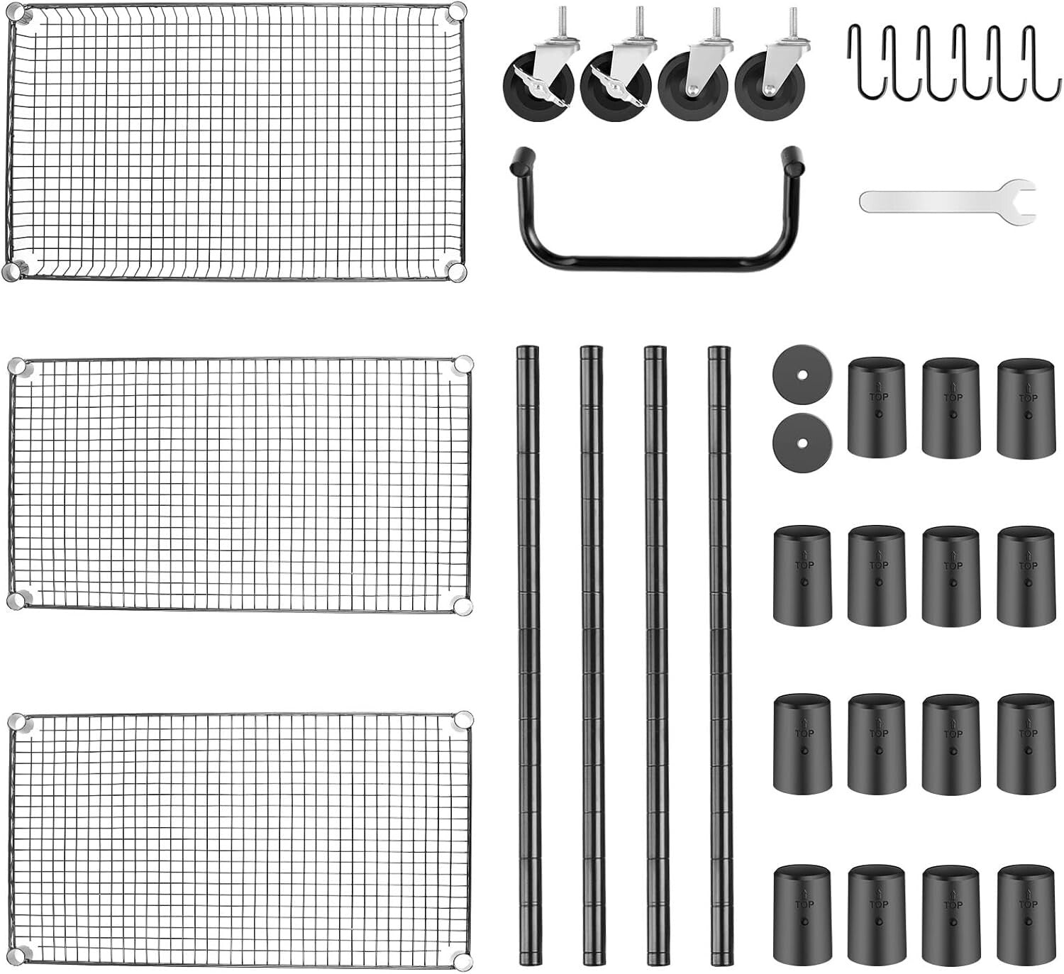 Versatile 990Lbs Capacity Metal Trolley with Silent Casters - Ideal for Kitchens
