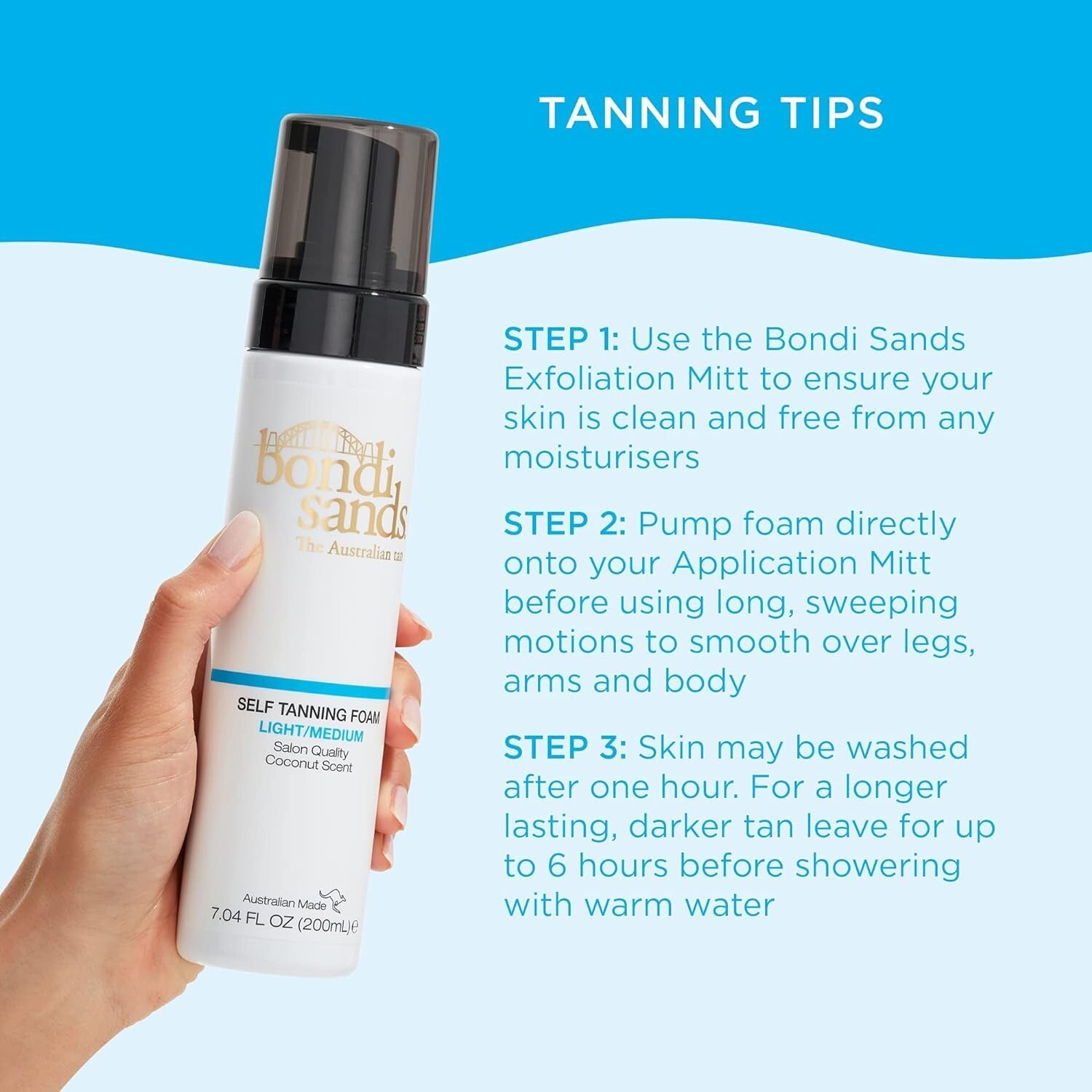 Easy To Apply Self Tanning Foam with Reusable Mitt - Perfect for All Skin