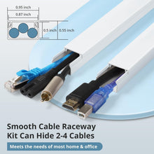 Load image into Gallery viewer, 26.25ft Trove of Calming Cord Management: White Wire Concealer &amp; Safety Kit