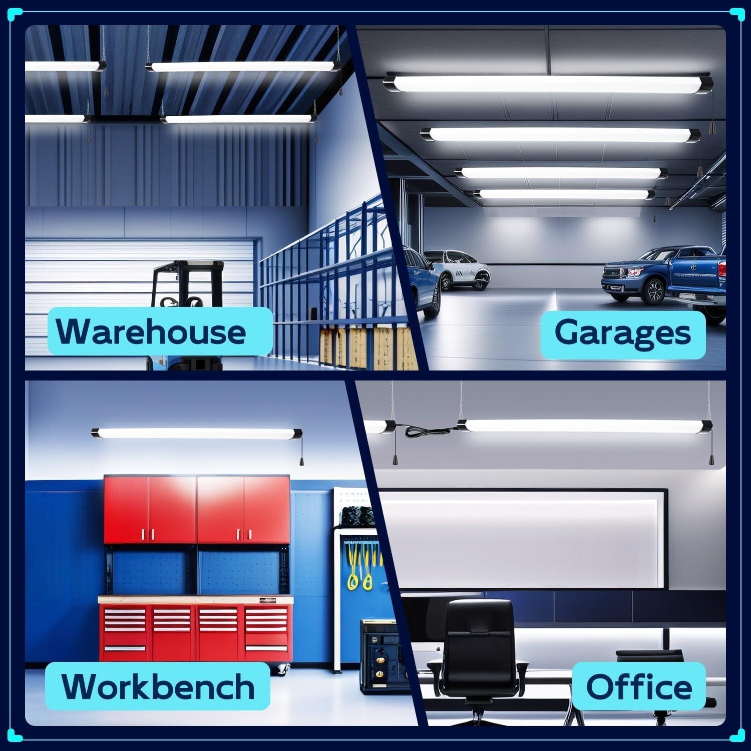 Bright 4FT LED Utility Light 13000lm – Energy Efficient for Garages & Workshops