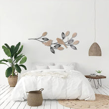 Load image into Gallery viewer, Rustic 40" Bird &amp; Leaf Wall Decor - Handmade Metal Art for Farmhouse Décor