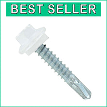 Load image into Gallery viewer, Heavy-Duty Self-Drilling Metal-to-Metal Roofing Screws in White - Pack of 250