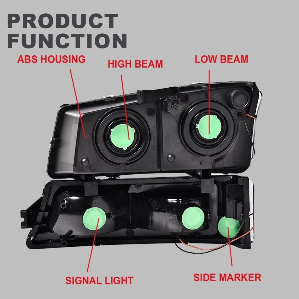 LED Headlights for 2003-2006 Chevy Silverado/Avalanche – Smoky Lens & Waterproof