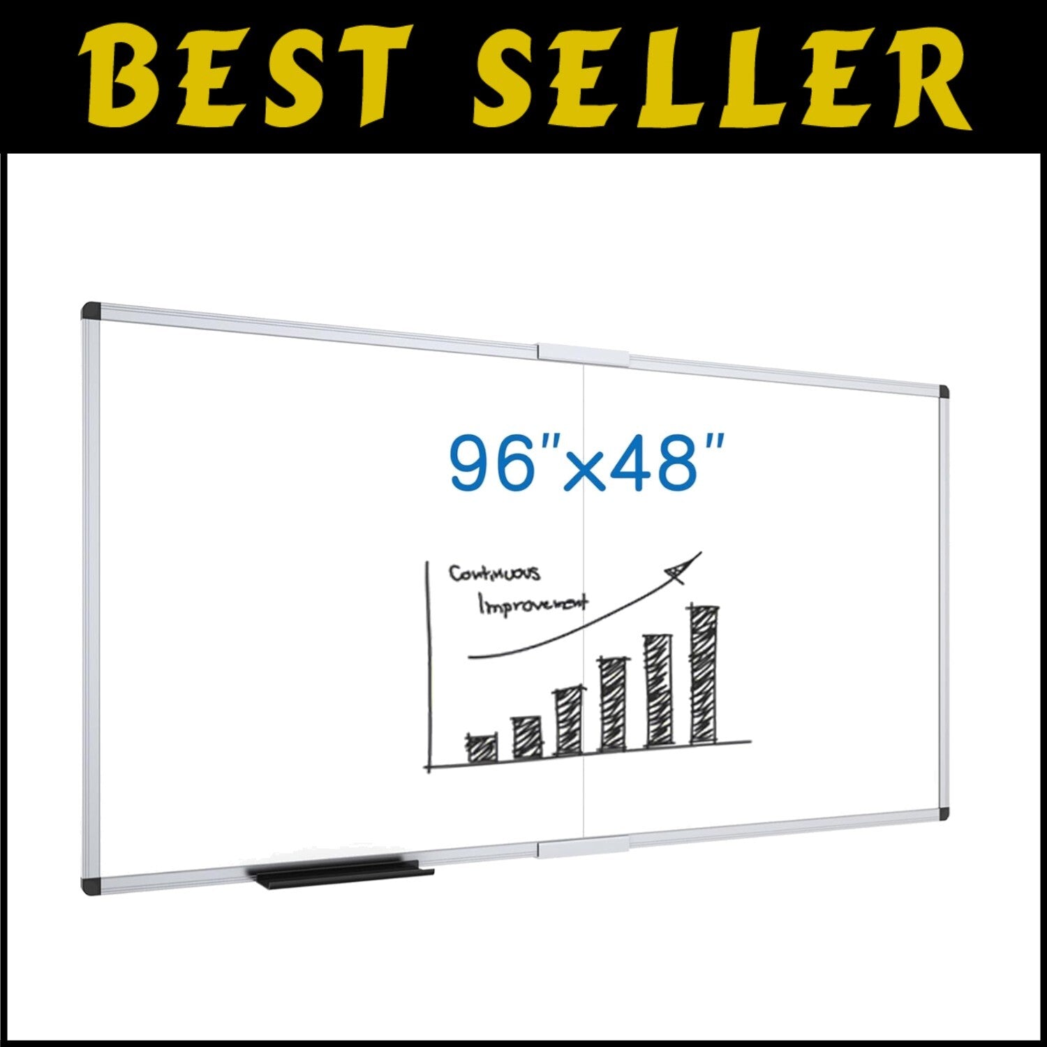 Elegant Magnetic Dry Erase Board 96" x 48" - Ideal for Presentation & Learning