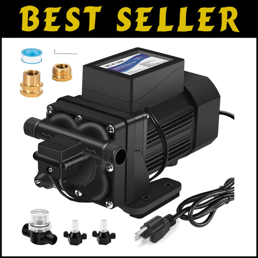 High Flow 6 GPM Brushless Water Diaphragm Pump - Ideal for Pools & Rain Barrels