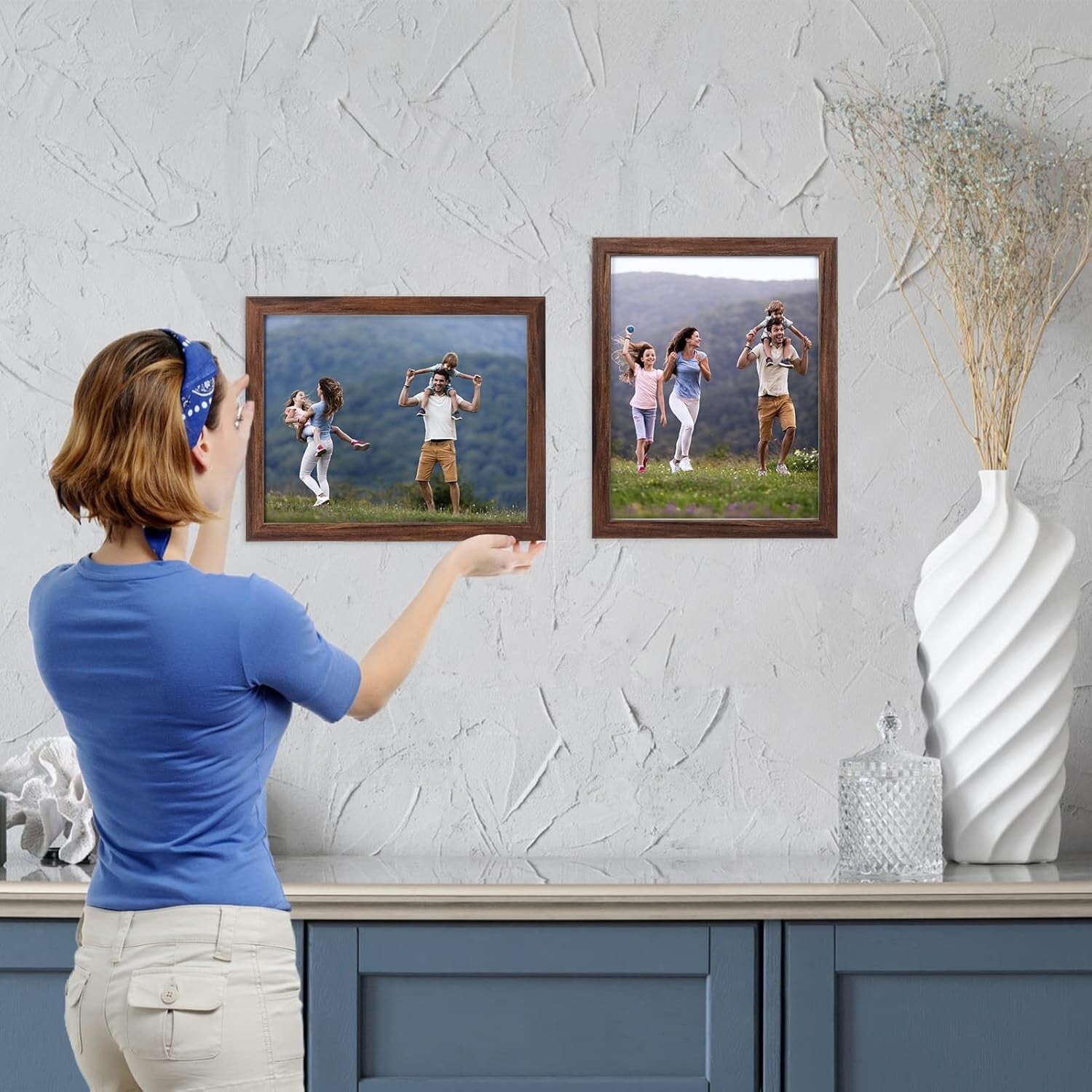 Elegant 12-Pack of 8x10 Rustic Picture Frames - Wall or Tabletop Mount