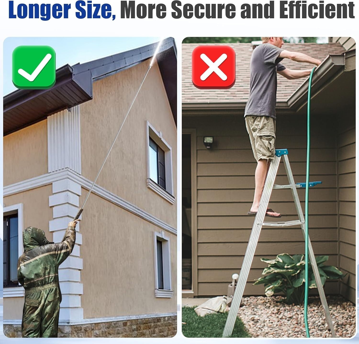 Durable 120" Pressure Washer Extension Wand with Leak-Free Design & Accessories