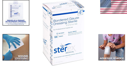 120 Count Sterile 4x4 Gauze Dressings – Optimal for Sensitive Skin and Wounds