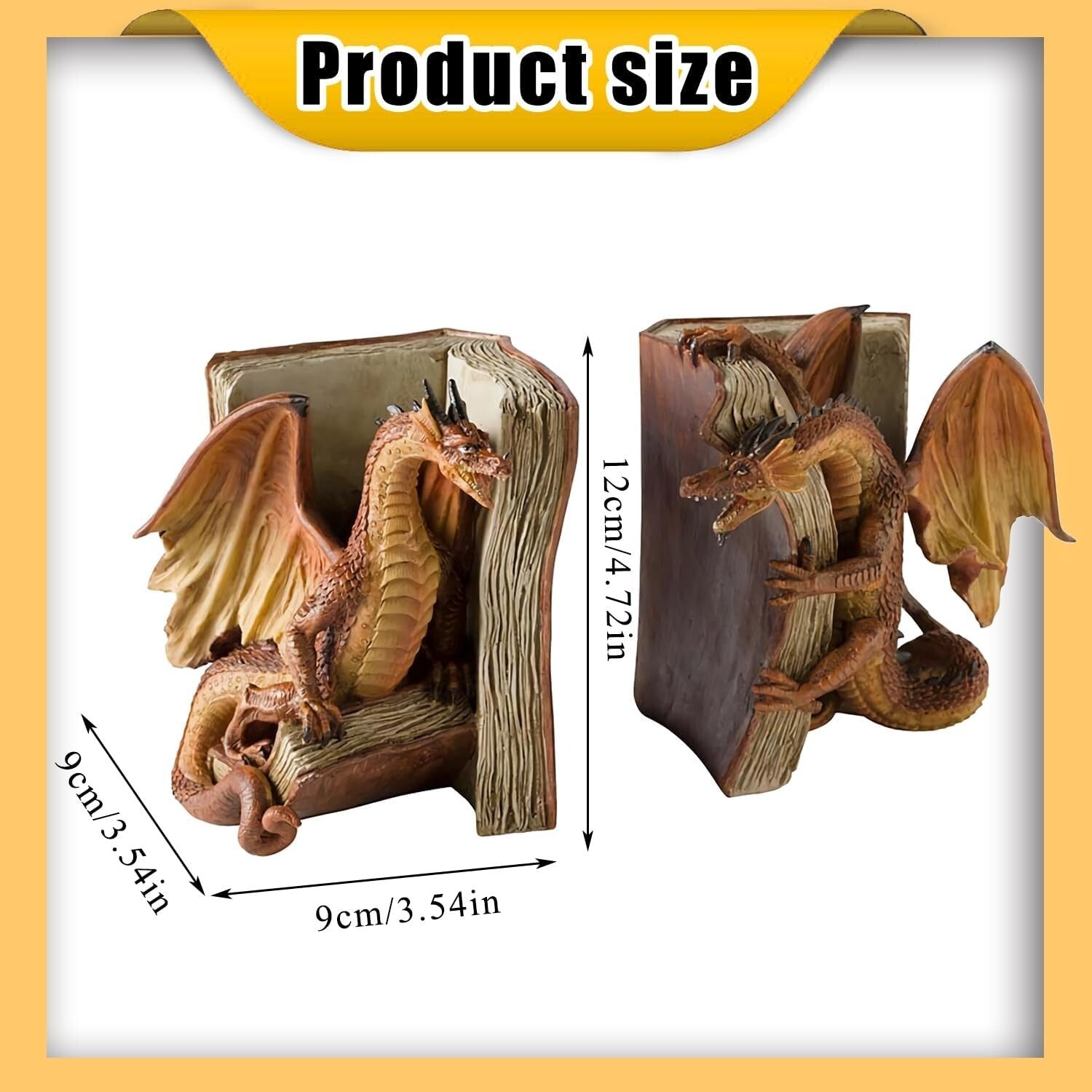 Gothic Dragon Bookends - Ideal Gift for Fantasy Aficionados and Collectors