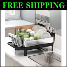 Load image into Gallery viewer, 1-Tier Compact Dish Drainer with Utensil and Cup Holders for Kitchen Counters