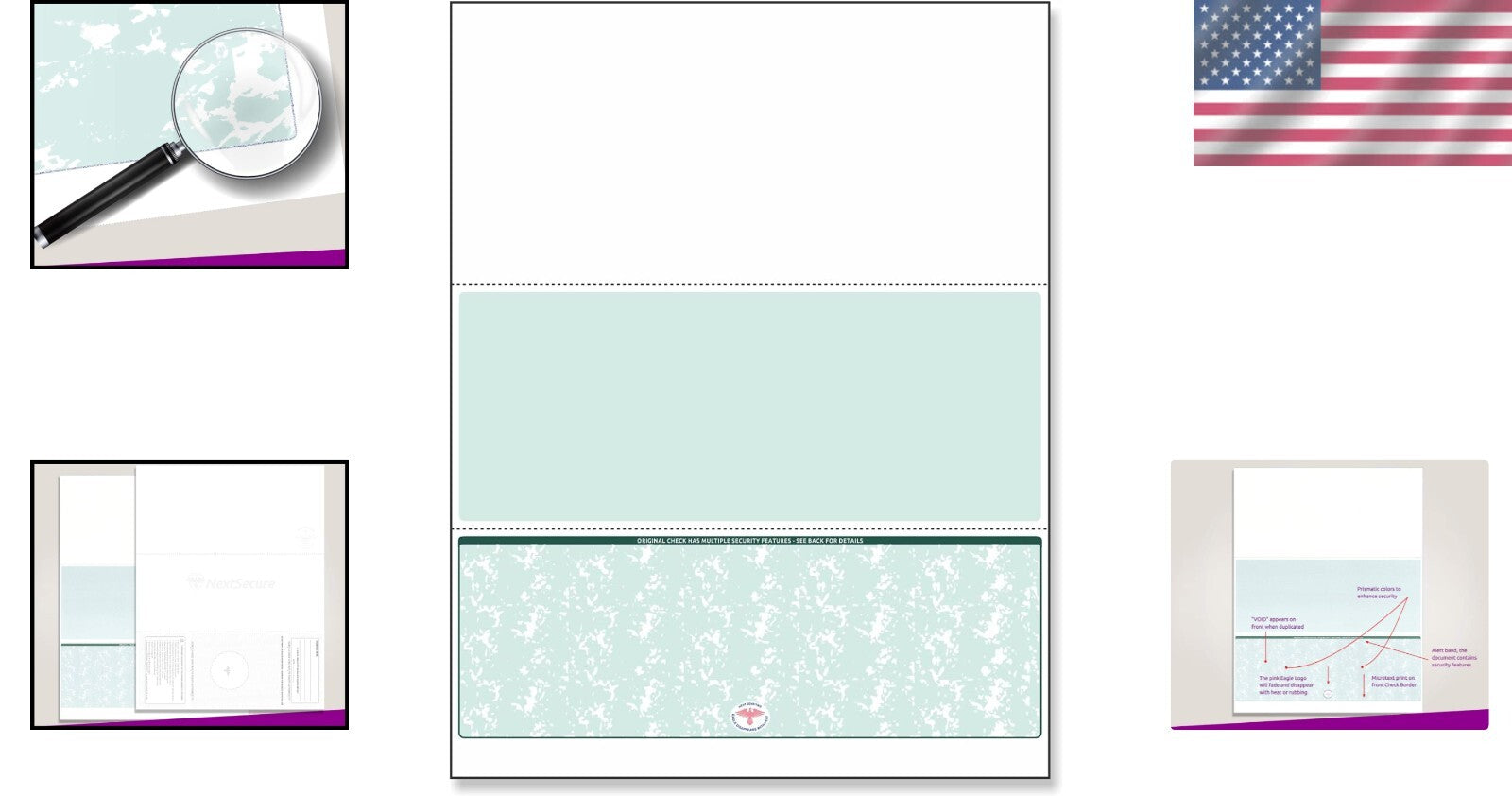 Professional 500-Piece Green Matte Blank Check Paper for Laser & Inkjet Printing