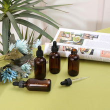 Load image into Gallery viewer, Multi-Purpose 2oz Amber Glass Dropper Bottles - 48 Durable Reusable Containers
