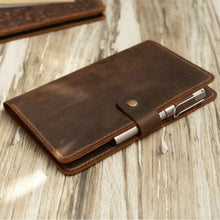 Load image into Gallery viewer, Elegant 5 x 8.25" Leather Portfolio Cover for Moleskine Journals - Aged Finish