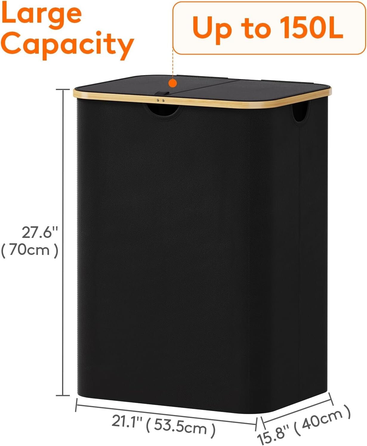 Elegant 150L Laundry Hamper with Removable Bags - Perfect for Home Organization