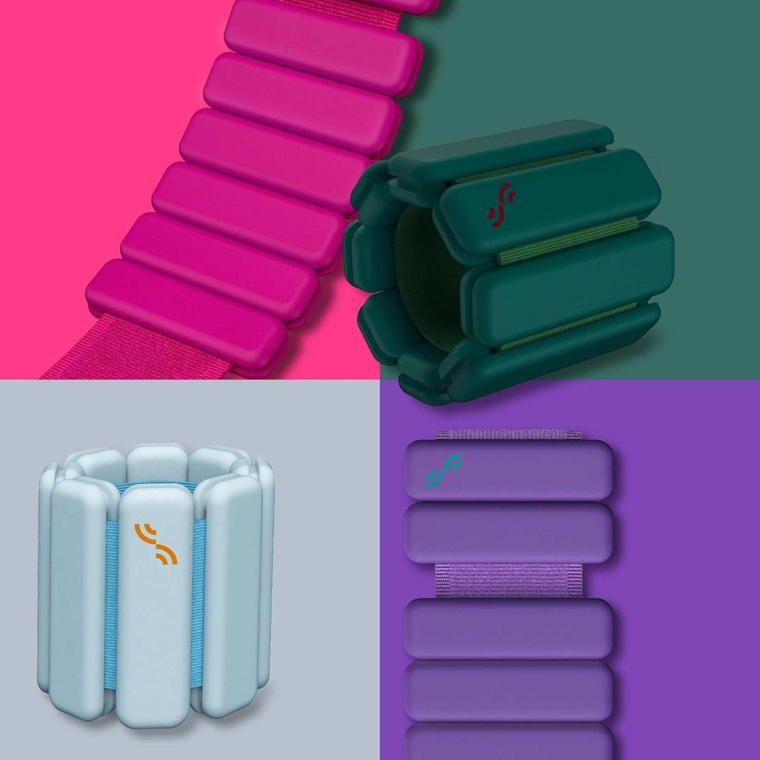 Durable Waterproof Wrist & Ankle Weights - Adjustable 2 lb/4 lb Set for Fitness