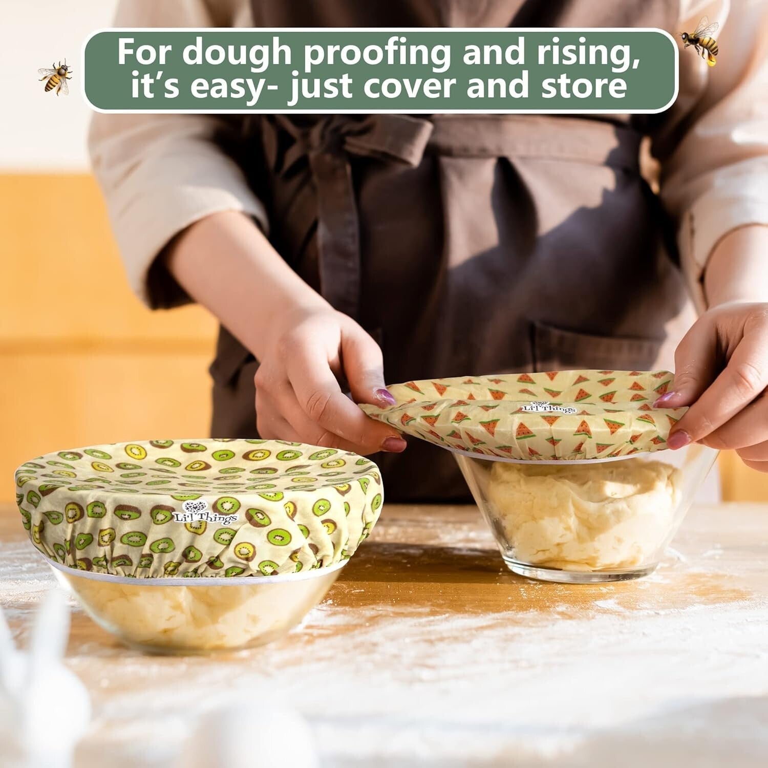 Fruity Theme Beeswax Food Covers - Elastic, Reusable, and Eco-Friendly Solution