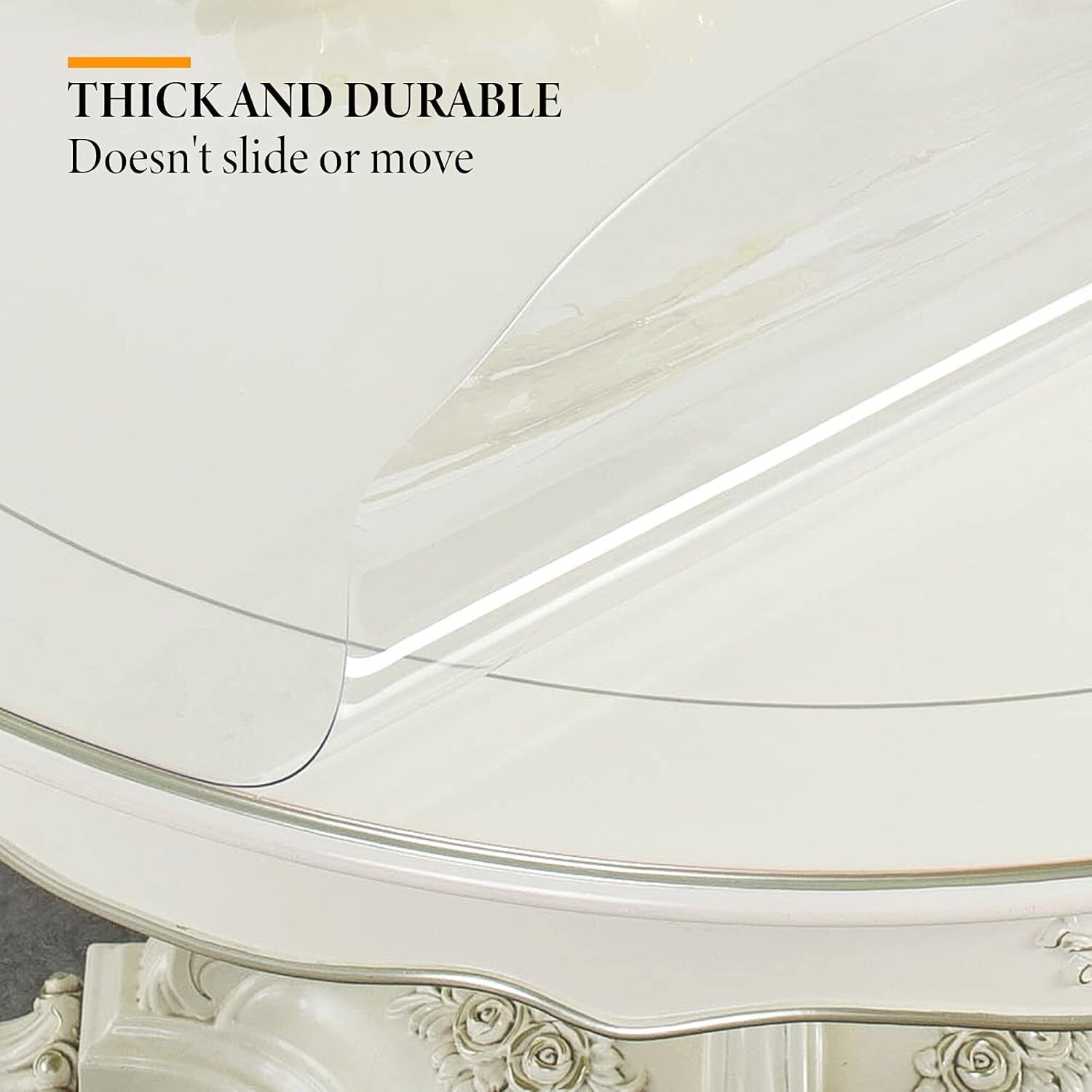 Crystal Clear 45" Round Table Protector - Heavy-Duty Protection for Any Surface