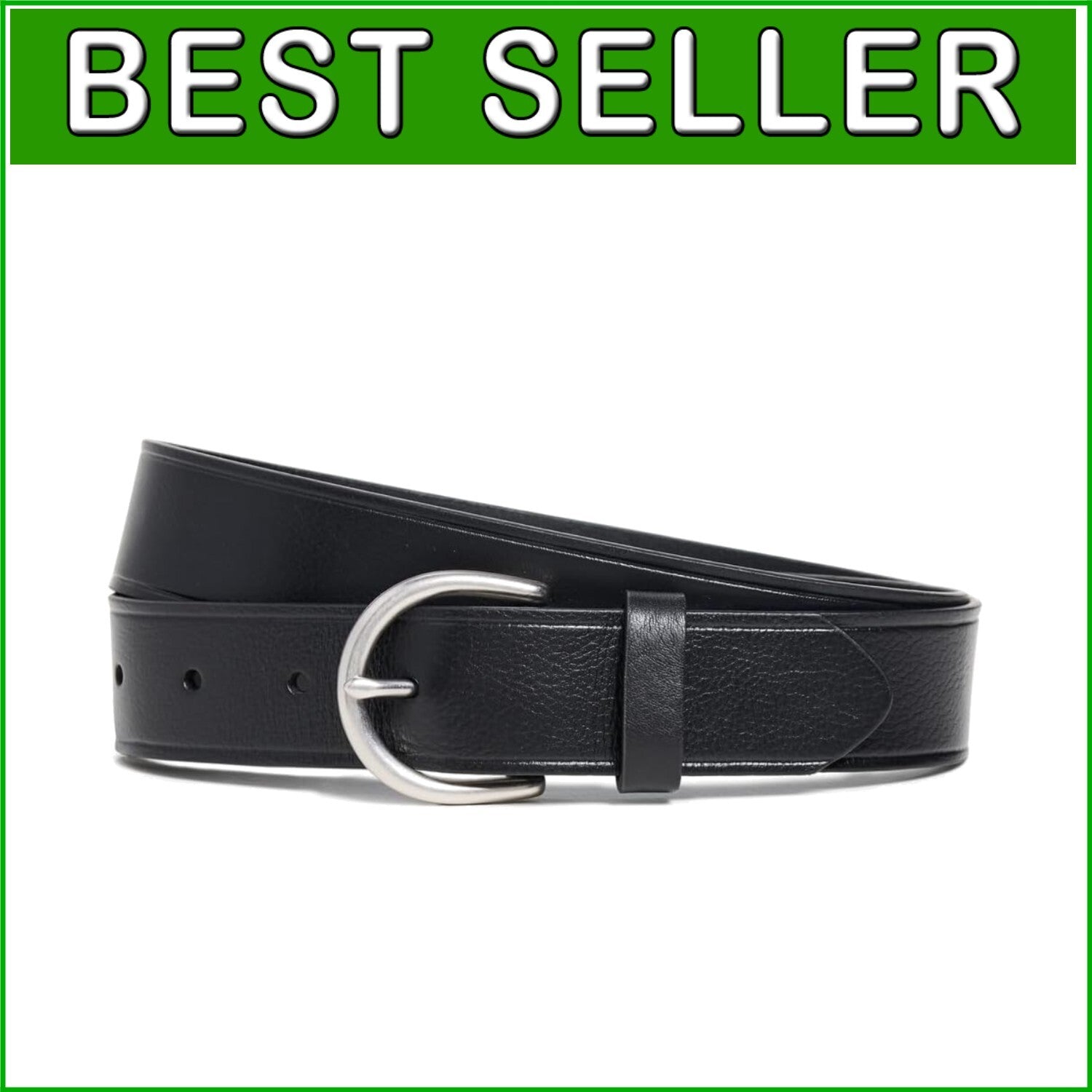 Chic Women's Medium Leather Belt with Durable Silver Buckle - Imported Quality