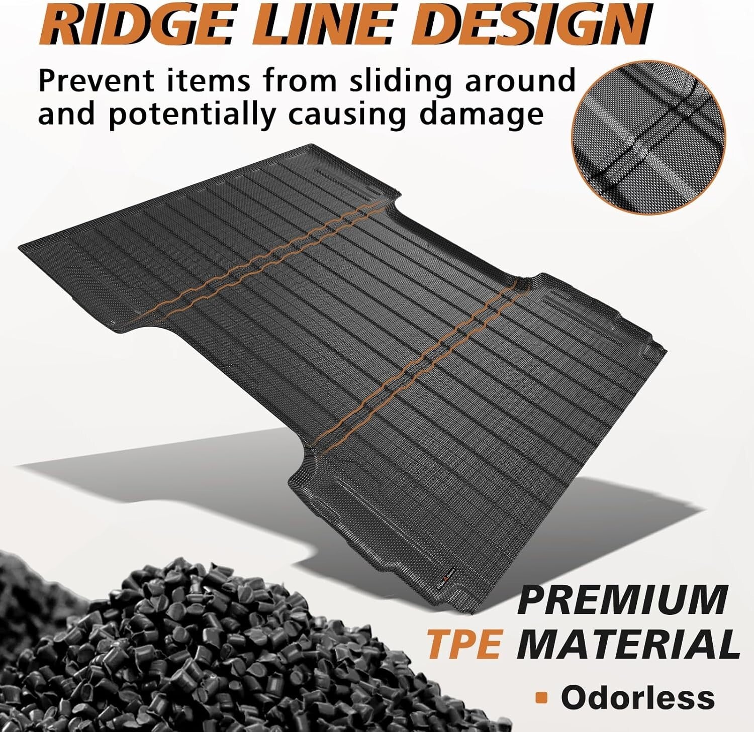 Precision-Fit TPE Pickup Mat with Anti-Slip Design for Silverado/Sierra 6.6FT