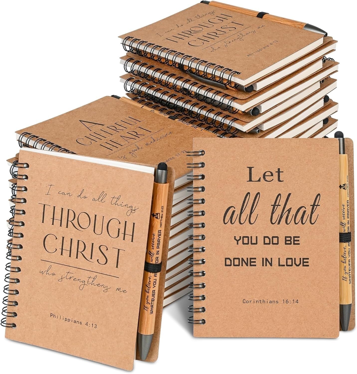 Christian Spiral Journals with Pens - 60 Inspirational Gifts for Every Occasion