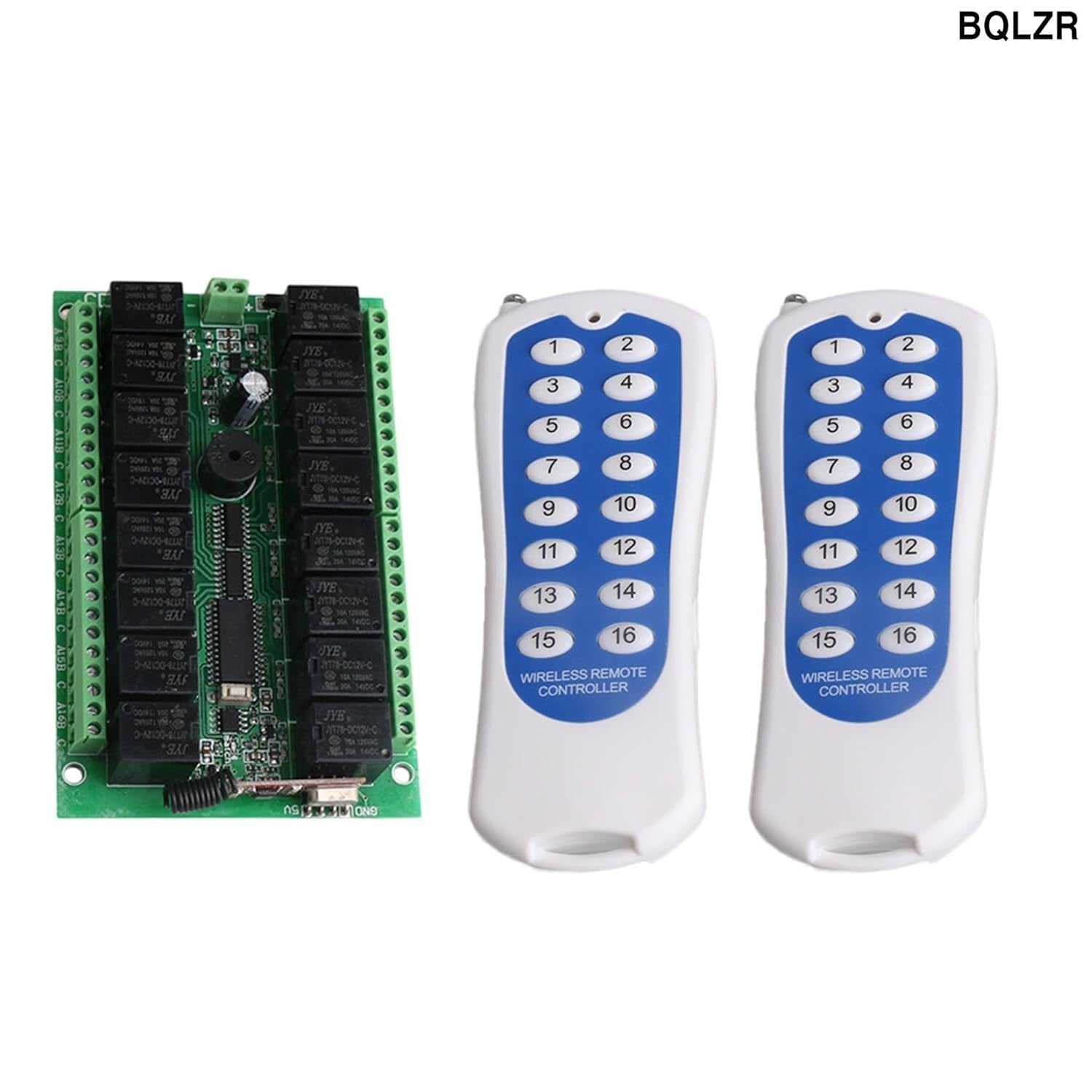 433MHZ 16-Channel Remote Control Relay Switch with 2 Transmitters for Efficiency