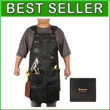 Load image into Gallery viewer, Heavy-Duty Waxed Canvas Work Apron with 10 Tool Pockets - Perfect for Craftsmen