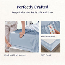 Load image into Gallery viewer, Cooling Twin Bed Sheet Set - 100% Cotton Sateen, Deep Pocket, OEKO-TEX Certified