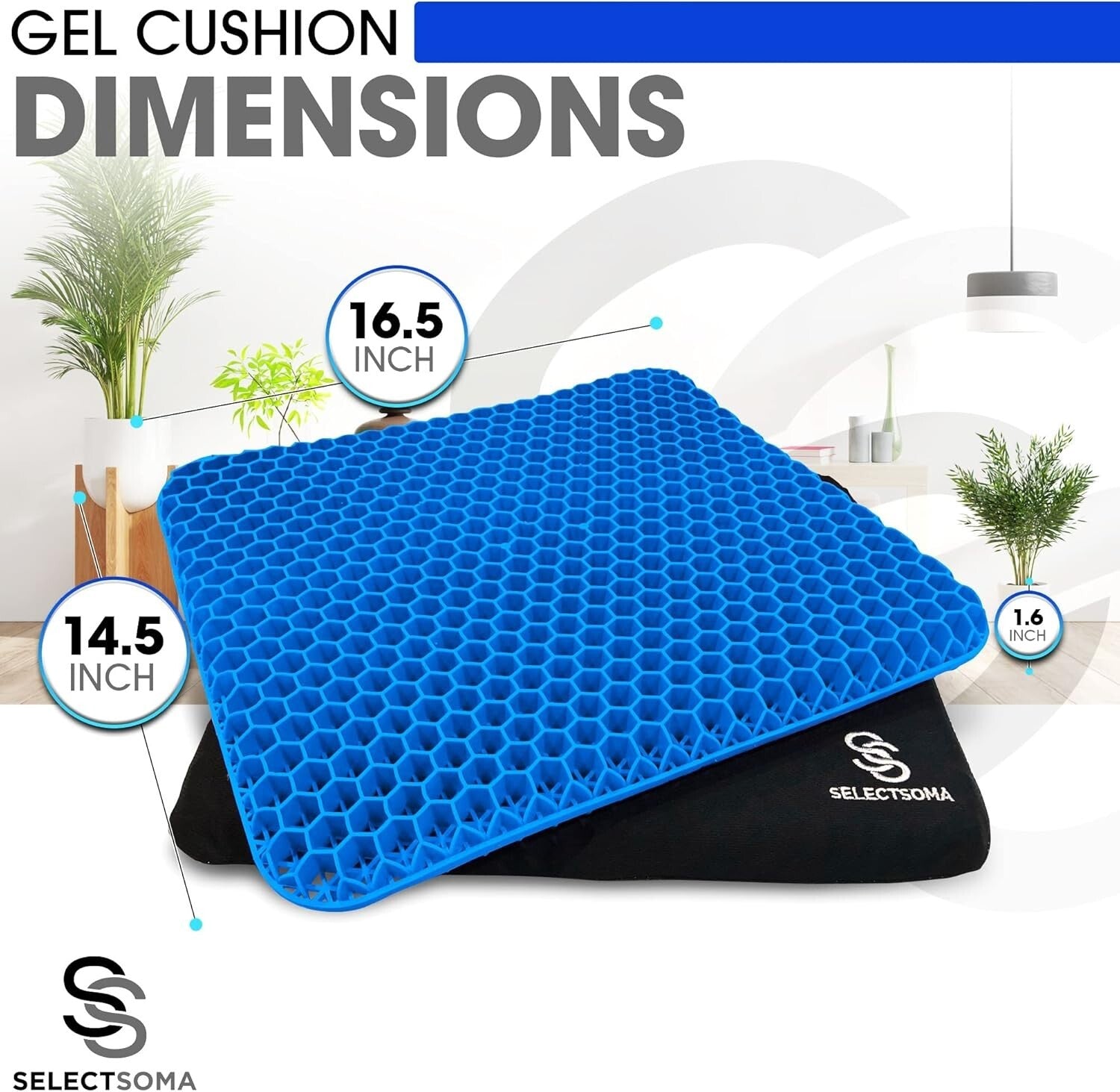 Double Thickness Gel Seat Cushion for Ultimate Comfort and Pressure Relief