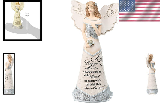 7.5-Inch Polyresin Angel with Debossed Message - Cherished Keepsake for Mom
