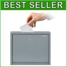 Load image into Gallery viewer, Secure Suggestion and Payment Drop Box with Keys - Wall Mounted, Gray 3x10
