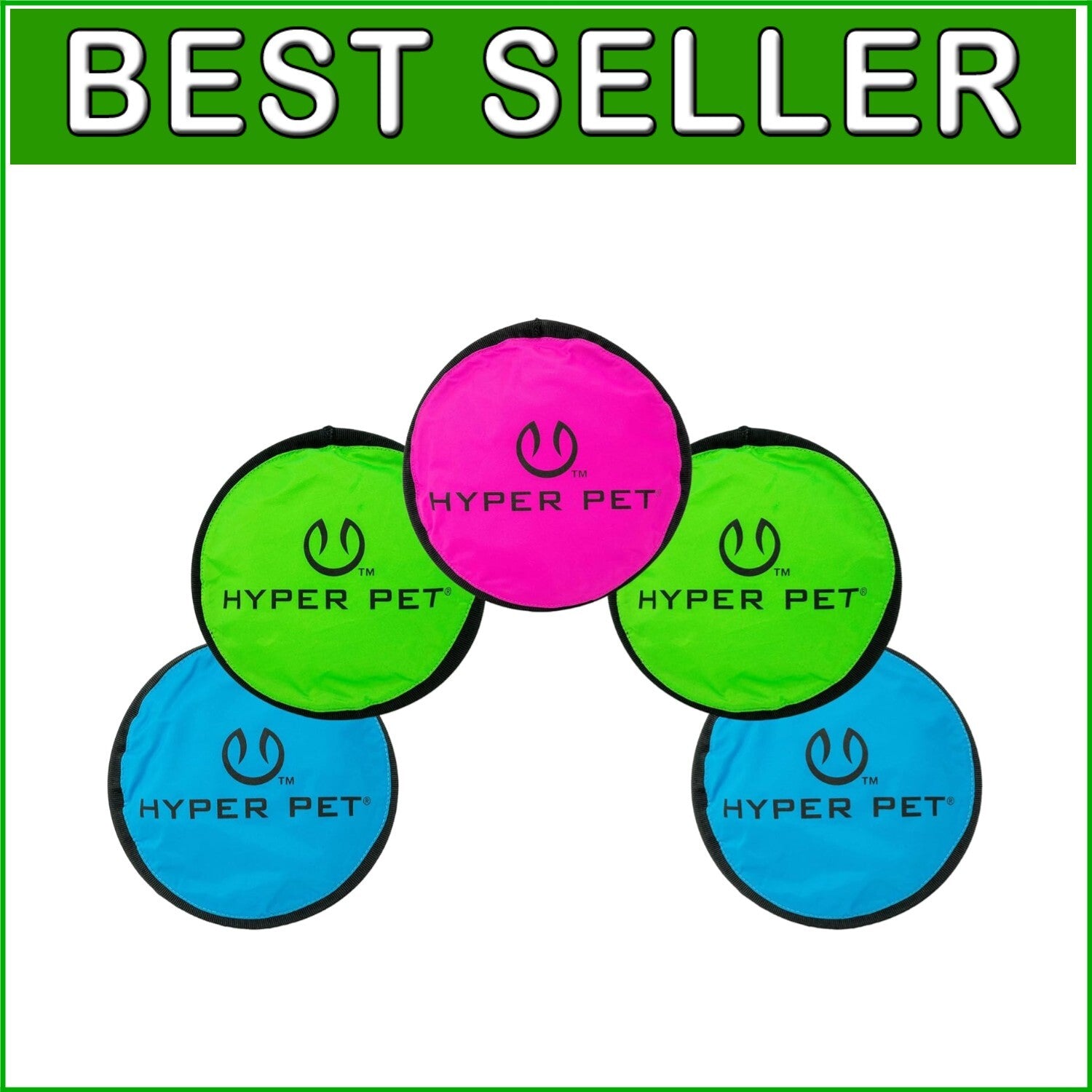 9-Inch Flippy Flopper Dog Flyers - Pack of 5, Safe & Durable for All Breeds