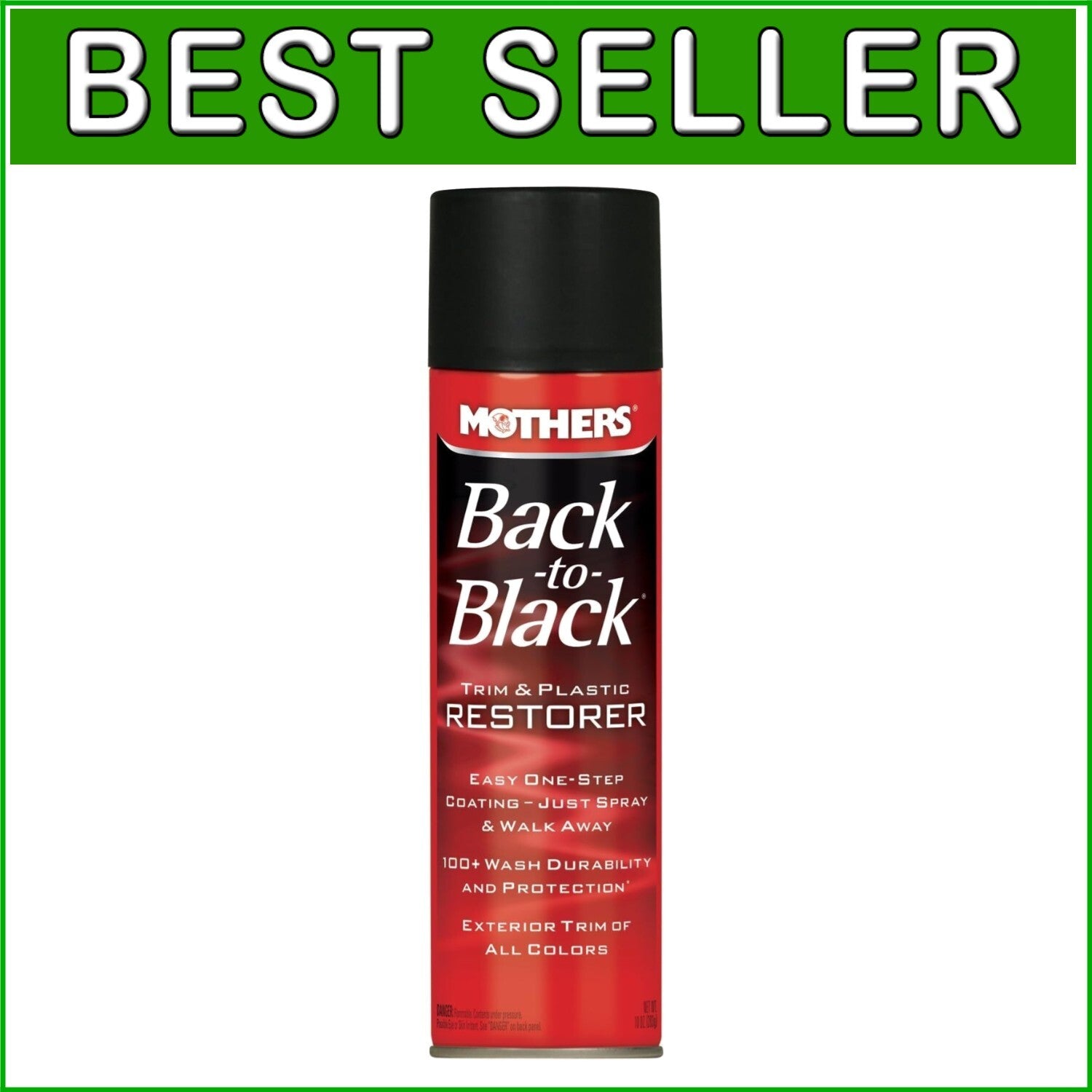 Back-to-Black Plastic Restorer, 10 oz Aerosol - Easy Mist Application, Pack of 6