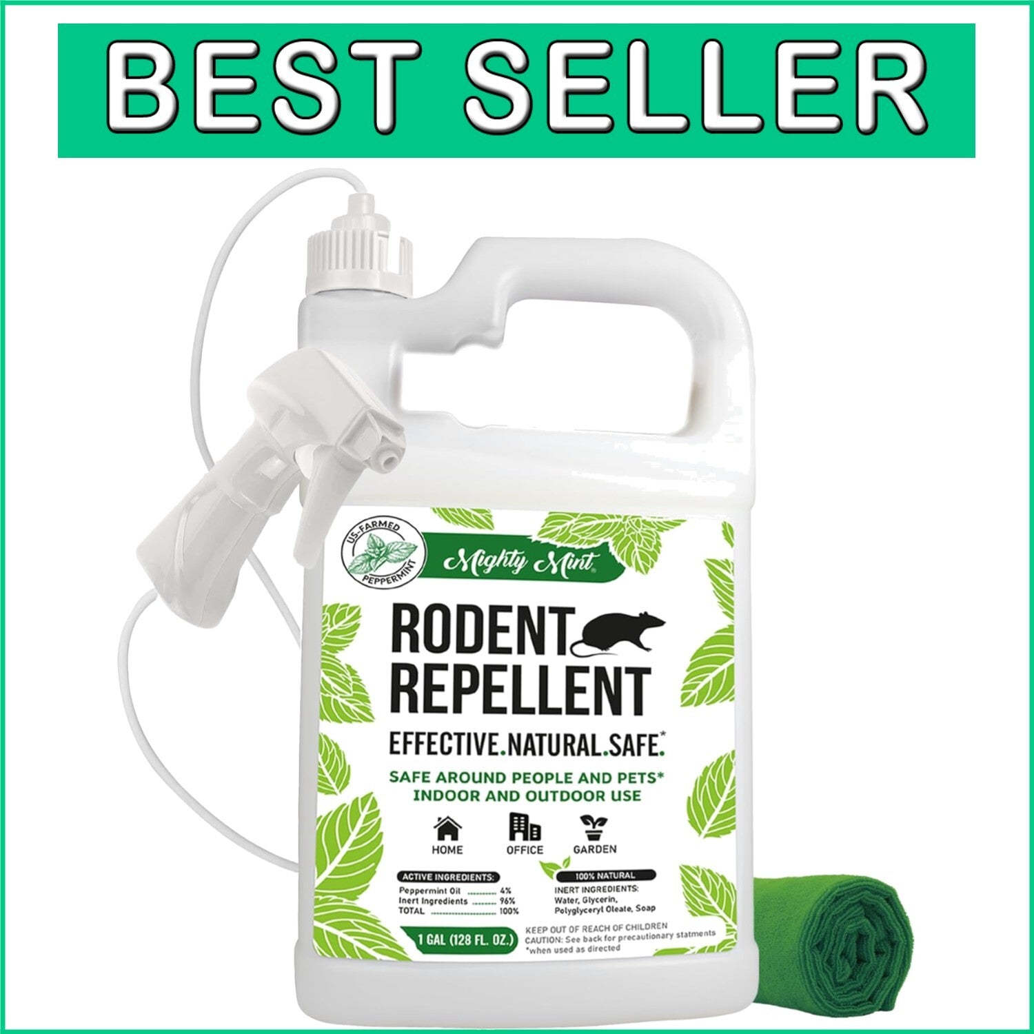 Gallon Peppermint Essential Oil Spray for Safe & Effective Rodent Control