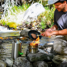 Load image into Gallery viewer, Ultimate 54 oz Camp Kettle – Lightweight Stainless Steel with Whistle for Safety