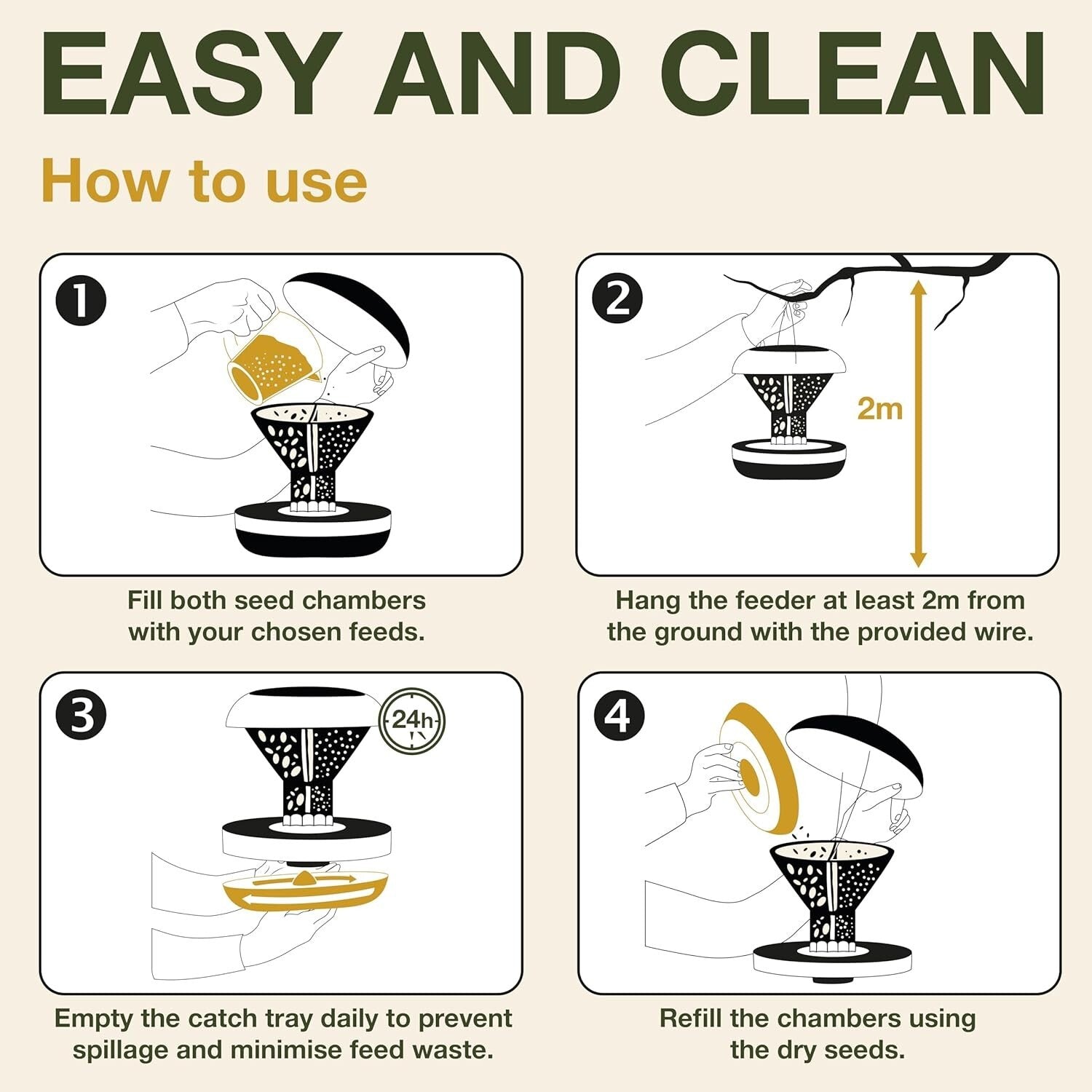 Smart Rat-Proof Bird Feeder with Dual Chambers - No Mess for Outdoor Use