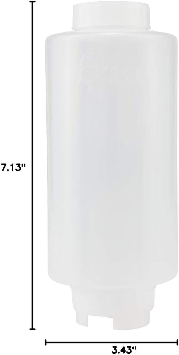 Reusable 32 oz FIFO Squeeze Bottles - 12 Pack for No-Waste Cooking & Painting