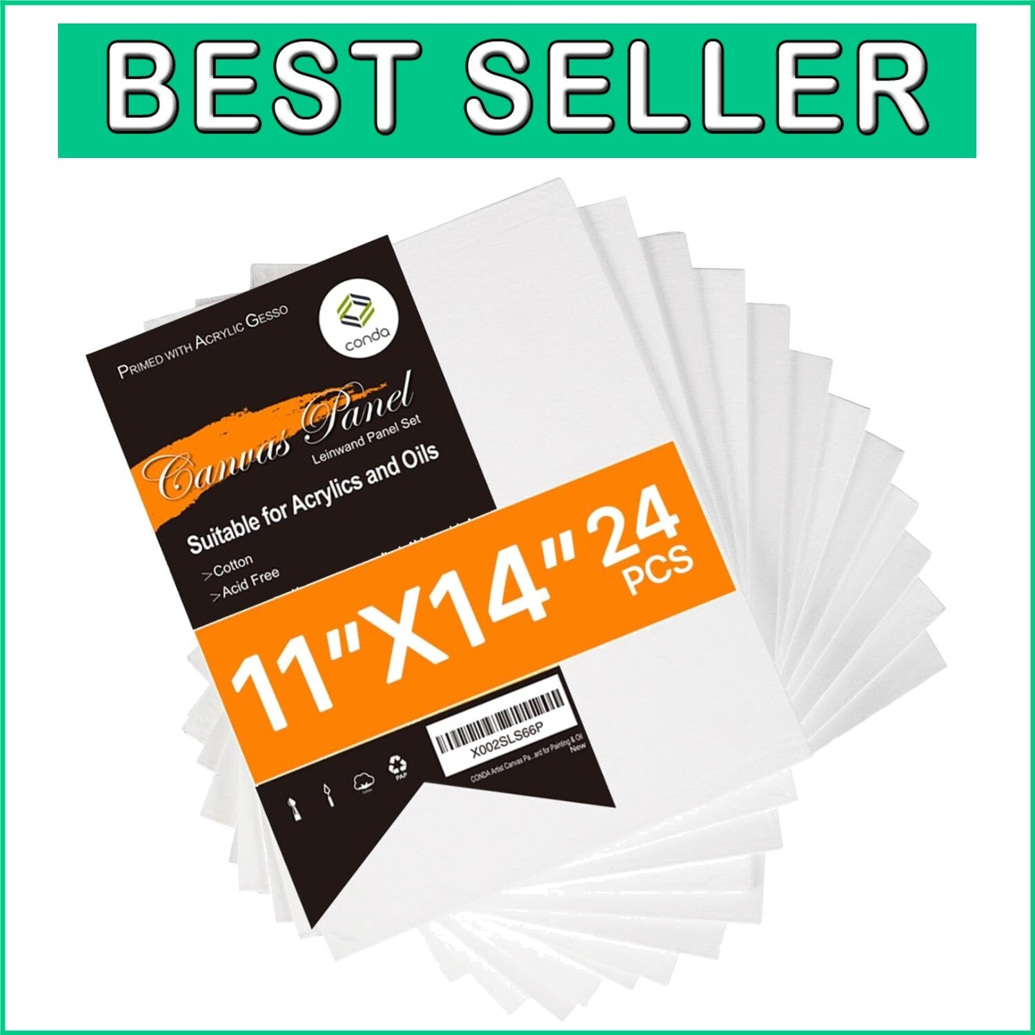 Ready-to-Paint 11x14" Canvas Boards - 24 Pack, Ideal for Home Decor & Crafts